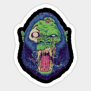 Zombie Martian green Gorilla attack Sticker